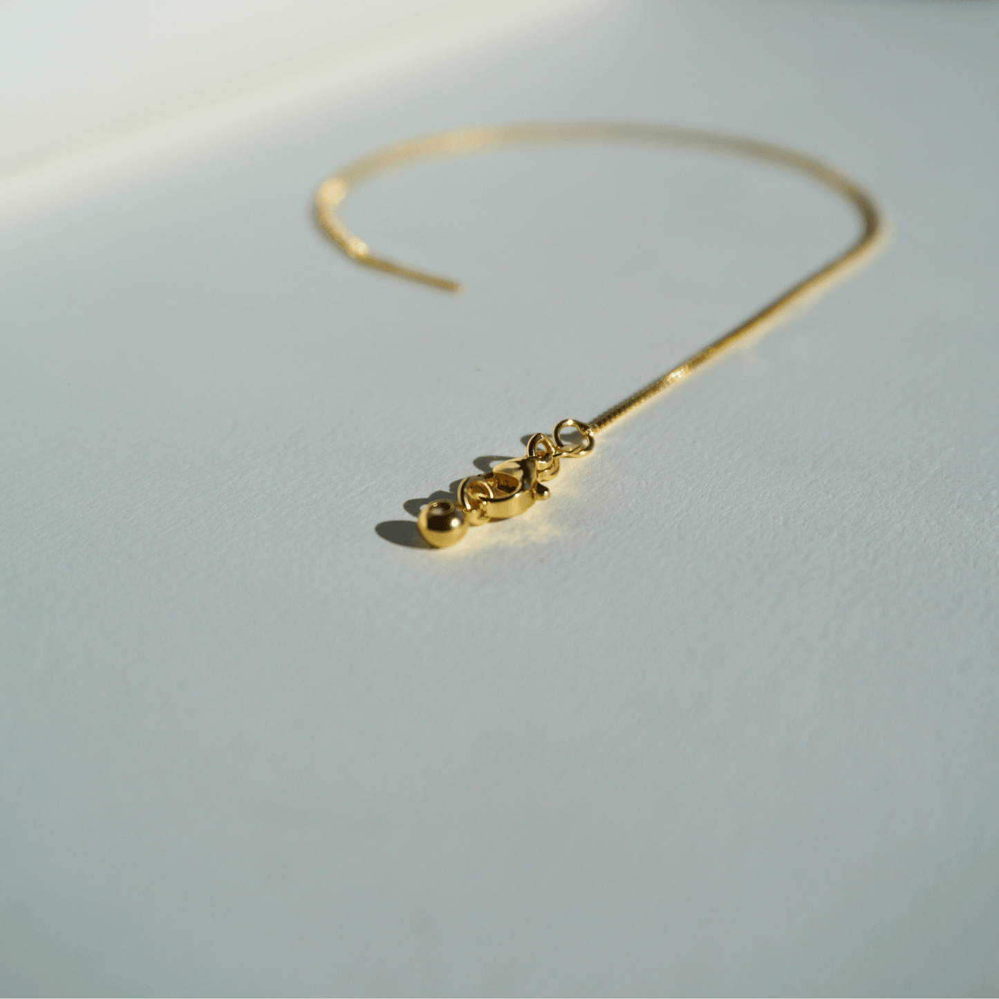 Adjustable chain for crystal bead or ritual pendants with stop bead_bracelet