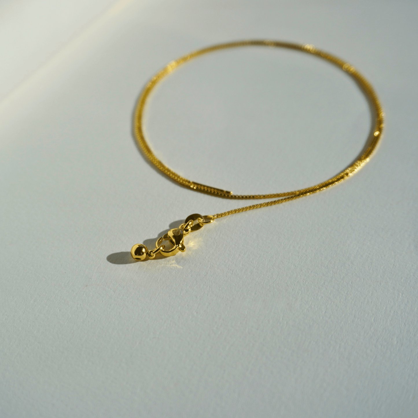 Adjustable chain for crystal bead or ritual pendants with stop bead_necklace