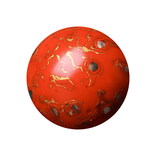 Blood Apricot ritual bead in sun-warmed orange-red gradient, botanical resin_main