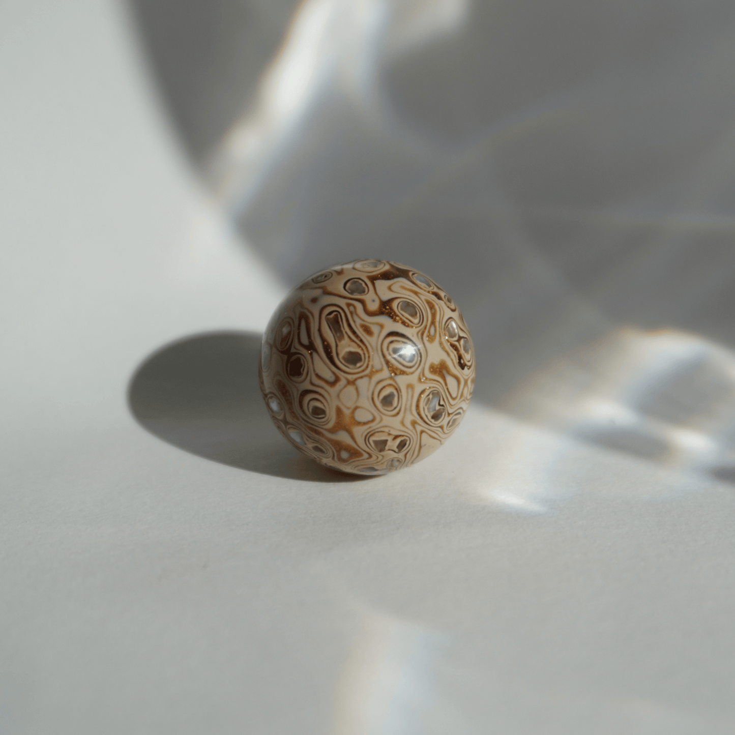 Desert Fortune ritual bead with burnished gold-copper tones, botanical resin_2