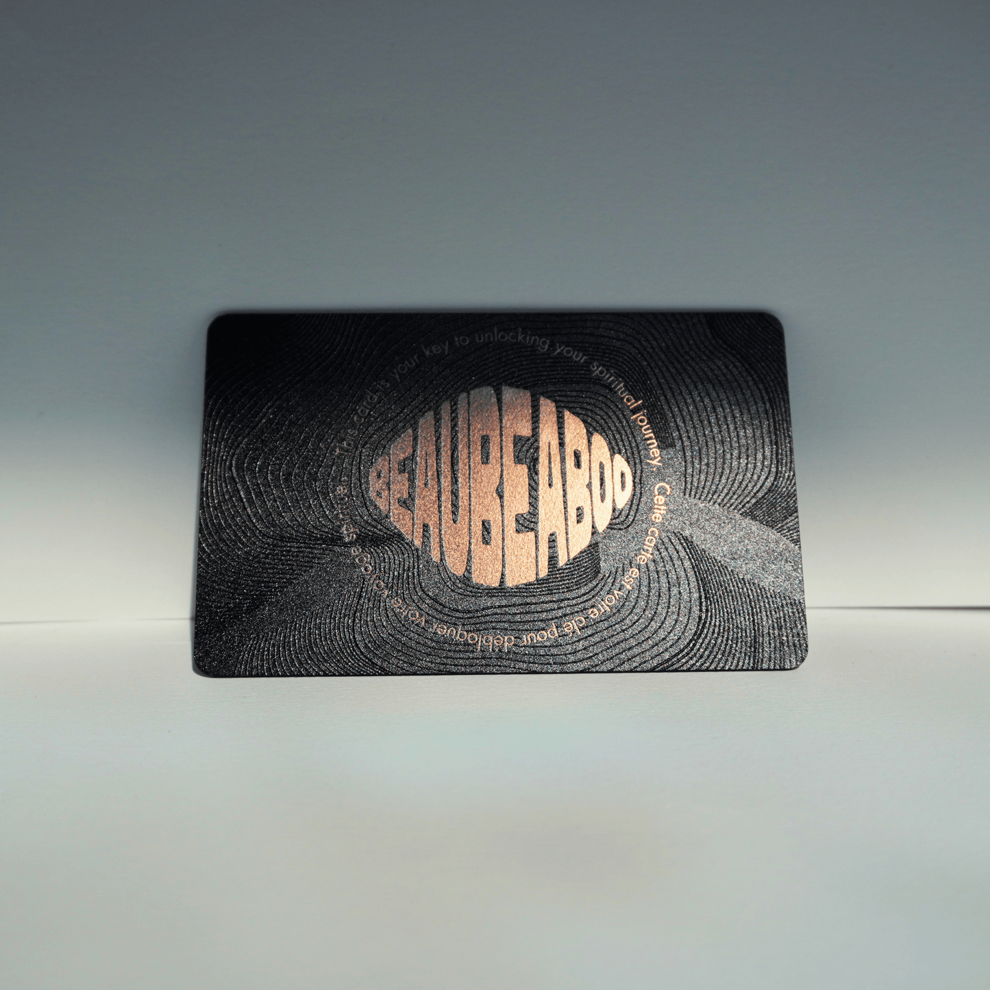 Gold-detailed ritual card, symbolic bridge to digital practices-front