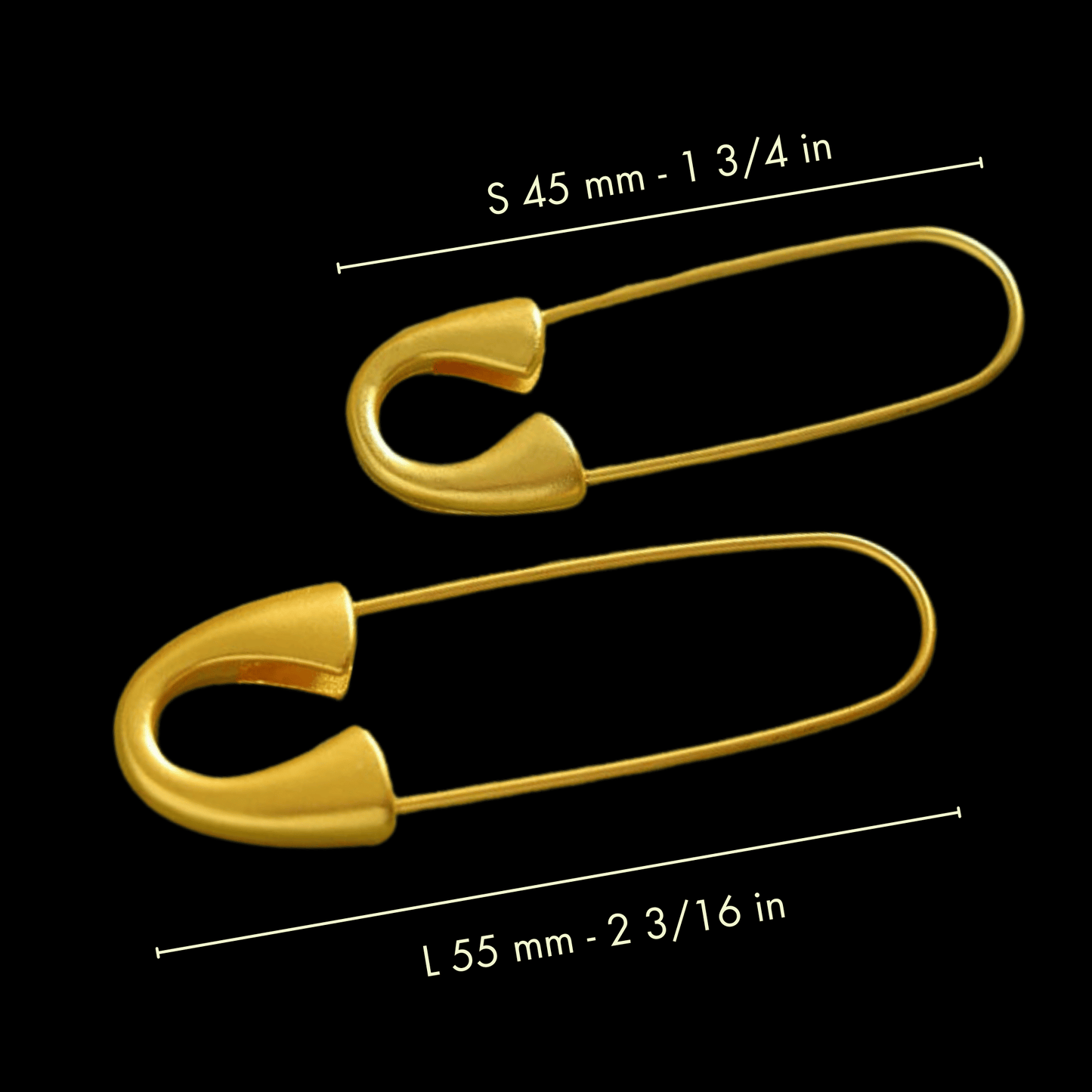 Gold-plated jewelry pin set for DIY spiritual jewelry making_dimensions
