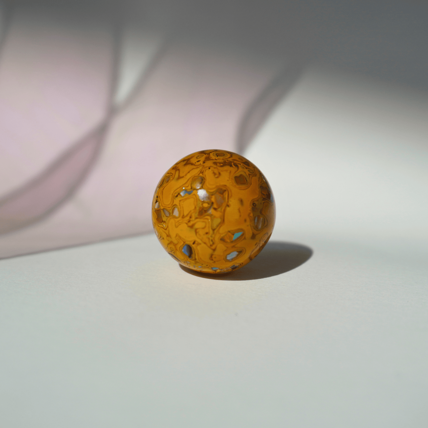 Sheen Gold bead with soft golden matte glow in organic resin_1