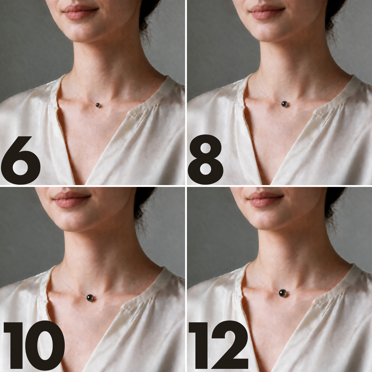 Twilight — Collier à perle flottante en quartz fumé