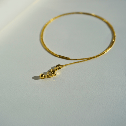 Adjustable chain for crystal bead or ritual pendants with stop bead_necklace
