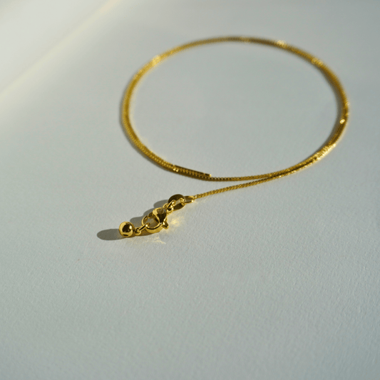 Adjustable chain for crystal bead or ritual pendants with stop bead_necklace