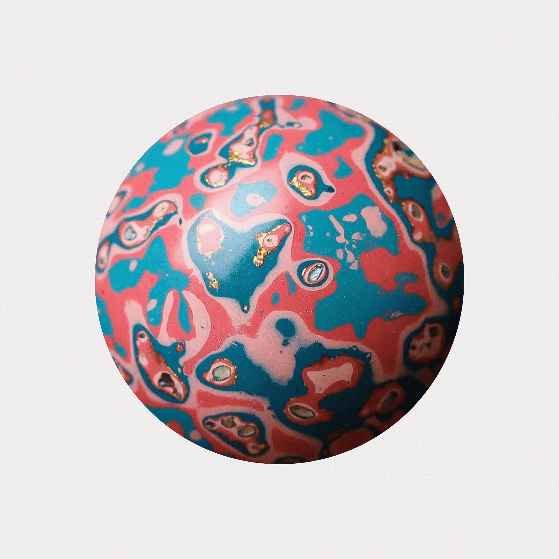 Cerulean Tea ritual bead in blue-green porcelain tone, plant-based resin_main