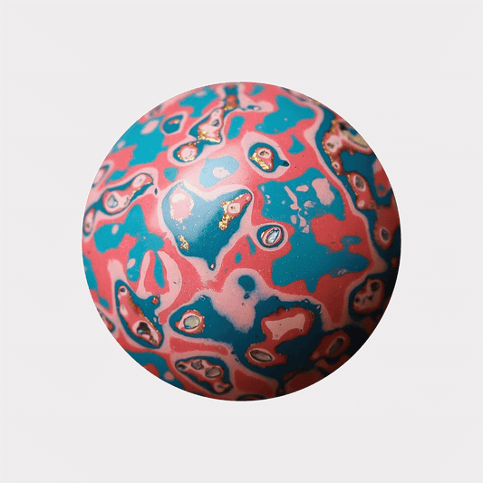 Cerulean Tea ritual bead in blue-green porcelain tone, plant-based resin_main