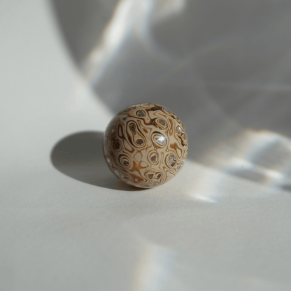 Desert Fortune bead with burnished gold-copper tones, botanical resin_2