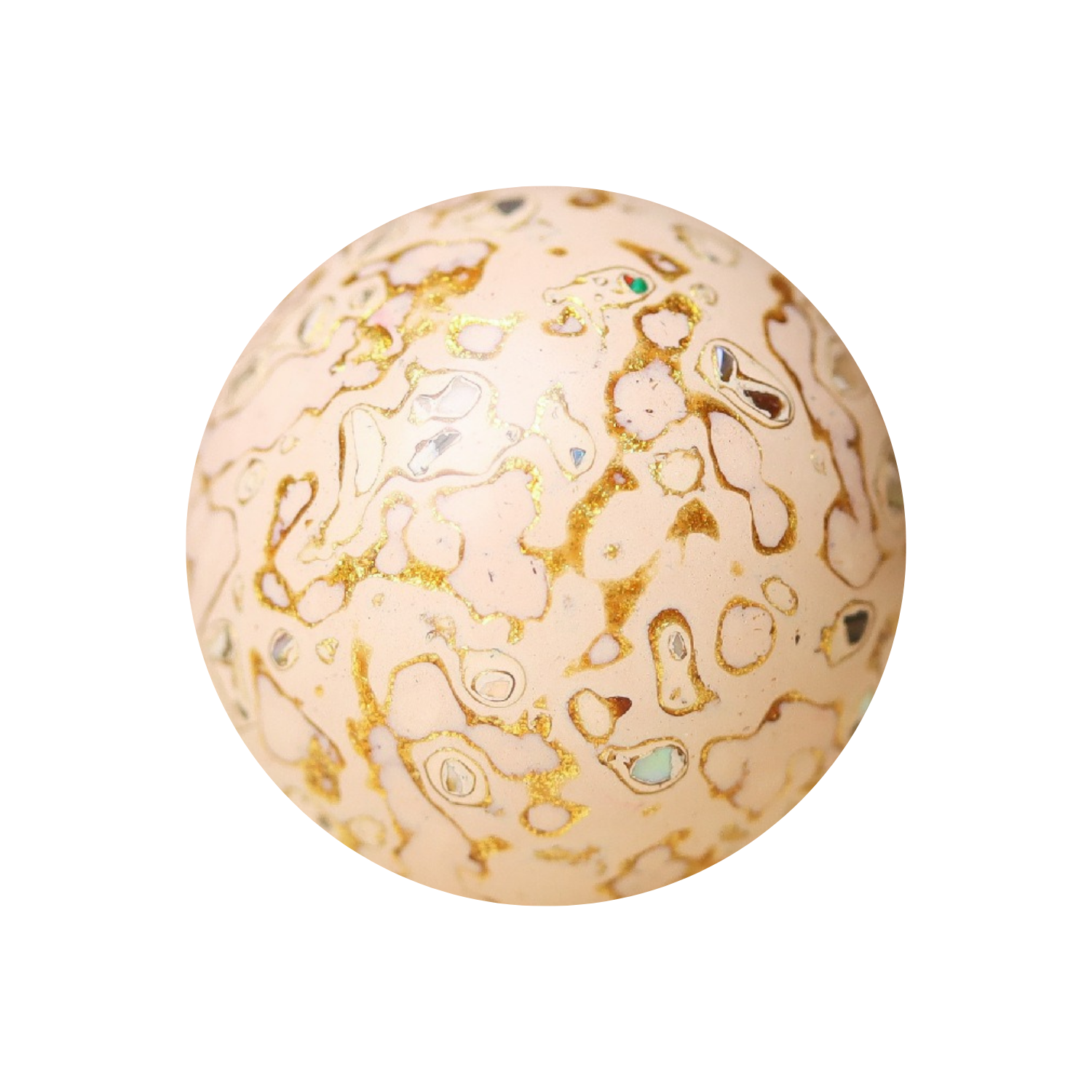 Desert Fortune bead with burnished gold-copper tones, botanical resin_main