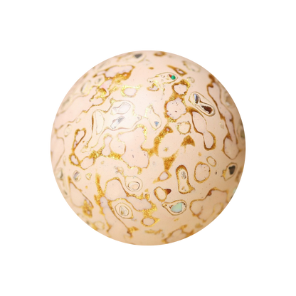 Desert Fortune bead with burnished gold-copper tones, botanical resin_main