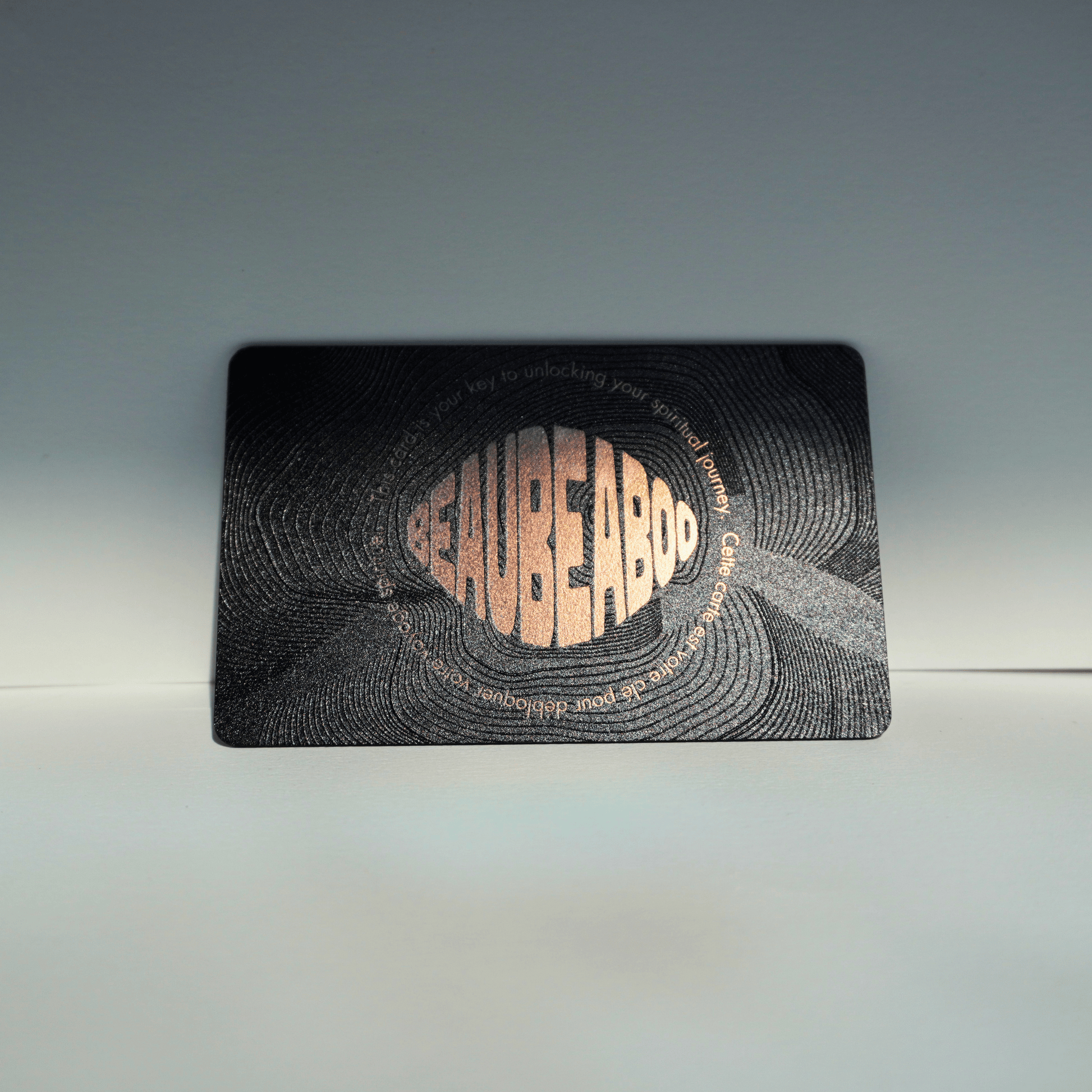 Gold-detailed ritual card, symbolic bridge to digital practices-front