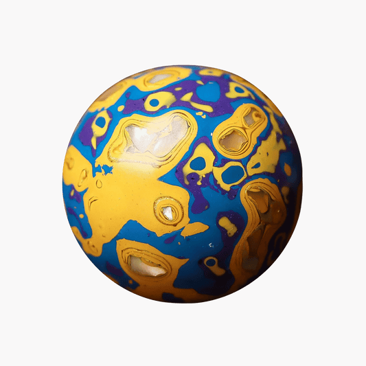 Indigo Desert ritual bead with celestial gold veining, handcrafted in plant-based resin_main