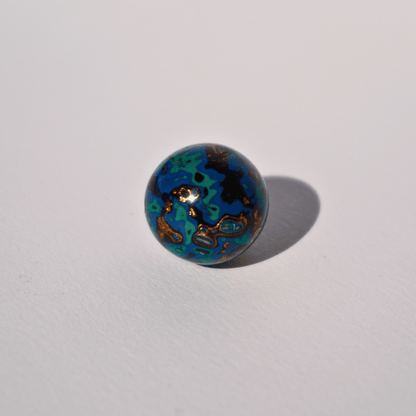 Indigo Gold bead with celestial gold veining, handcrafted in plant-based resin_1