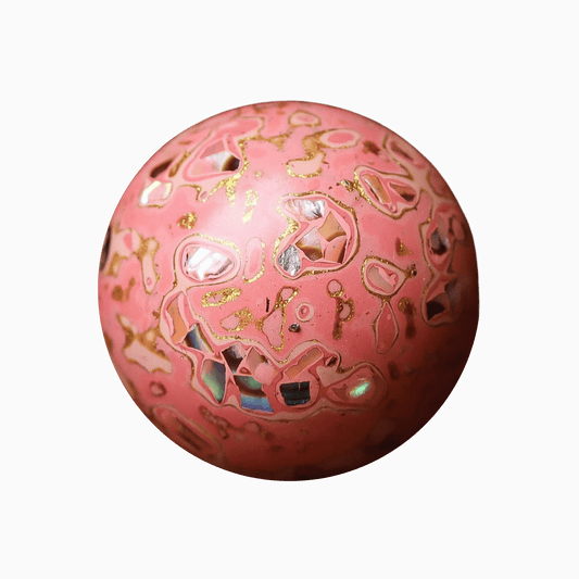 Old Rose ritual bead in vintage mauve tones, botanical resin polish_main
