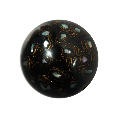 Rich Black bead with high-gloss black finish, hand-layered organic resin_main