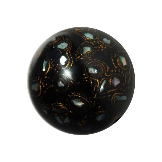 Rich Black bead with high-gloss black finish, hand-layered organic resin_main
