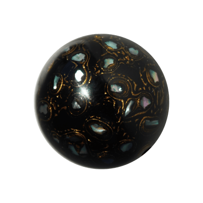 Rich Black ritual bead with high-gloss black finish, hand-layered organic resin_main