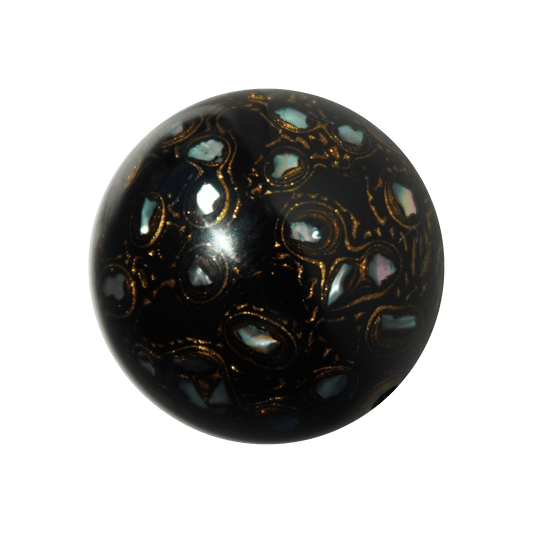 Rich Black ritual bead with high-gloss black finish, hand-layered organic resin_main