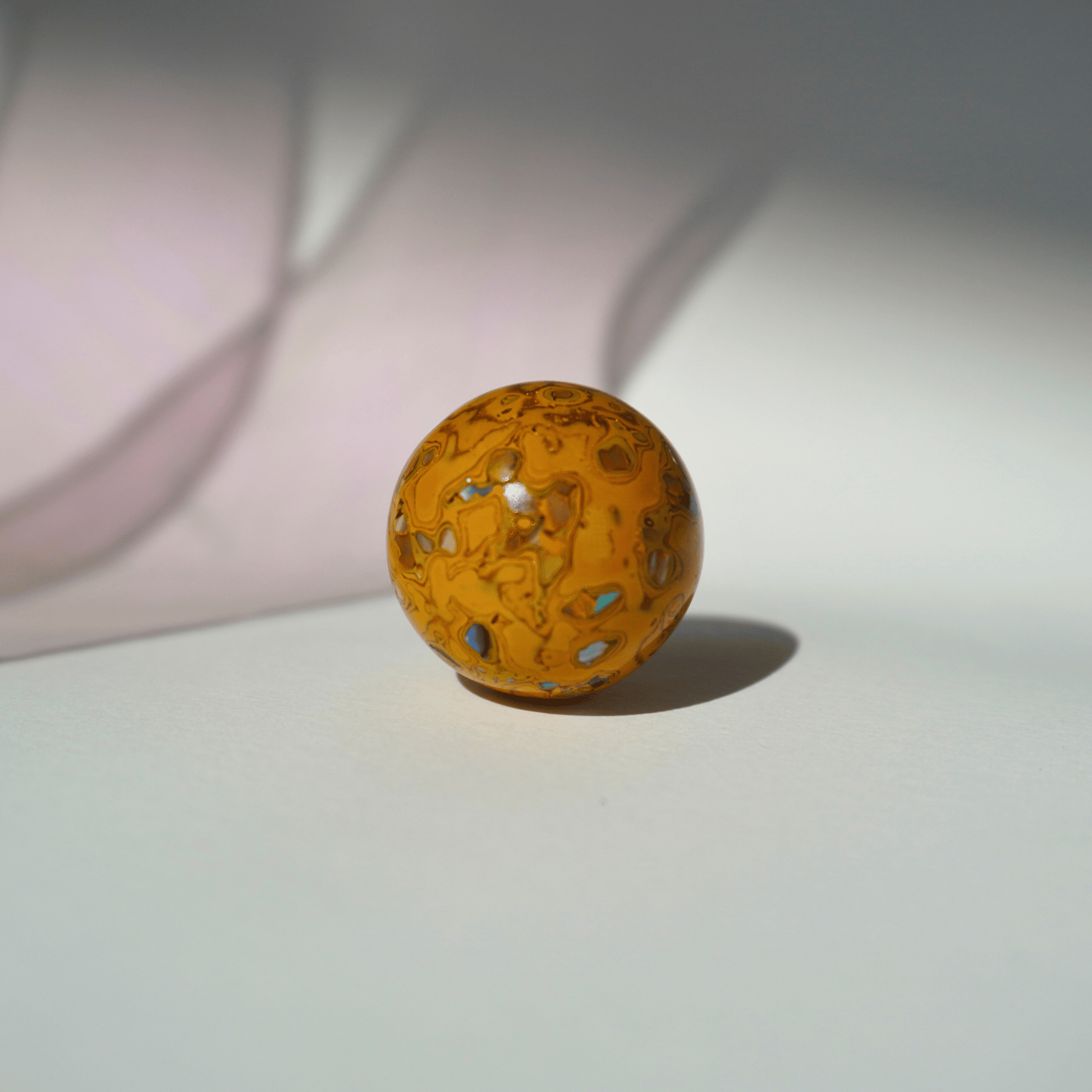 Sheen Gold ritual bead with soft golden matte glow in organic resin_1