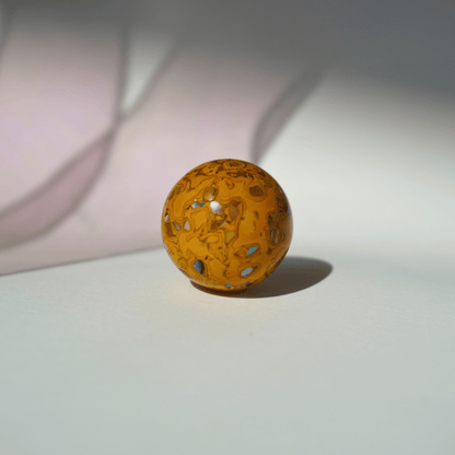Sheen Gold ritual bead with soft golden matte glow in organic resin_1