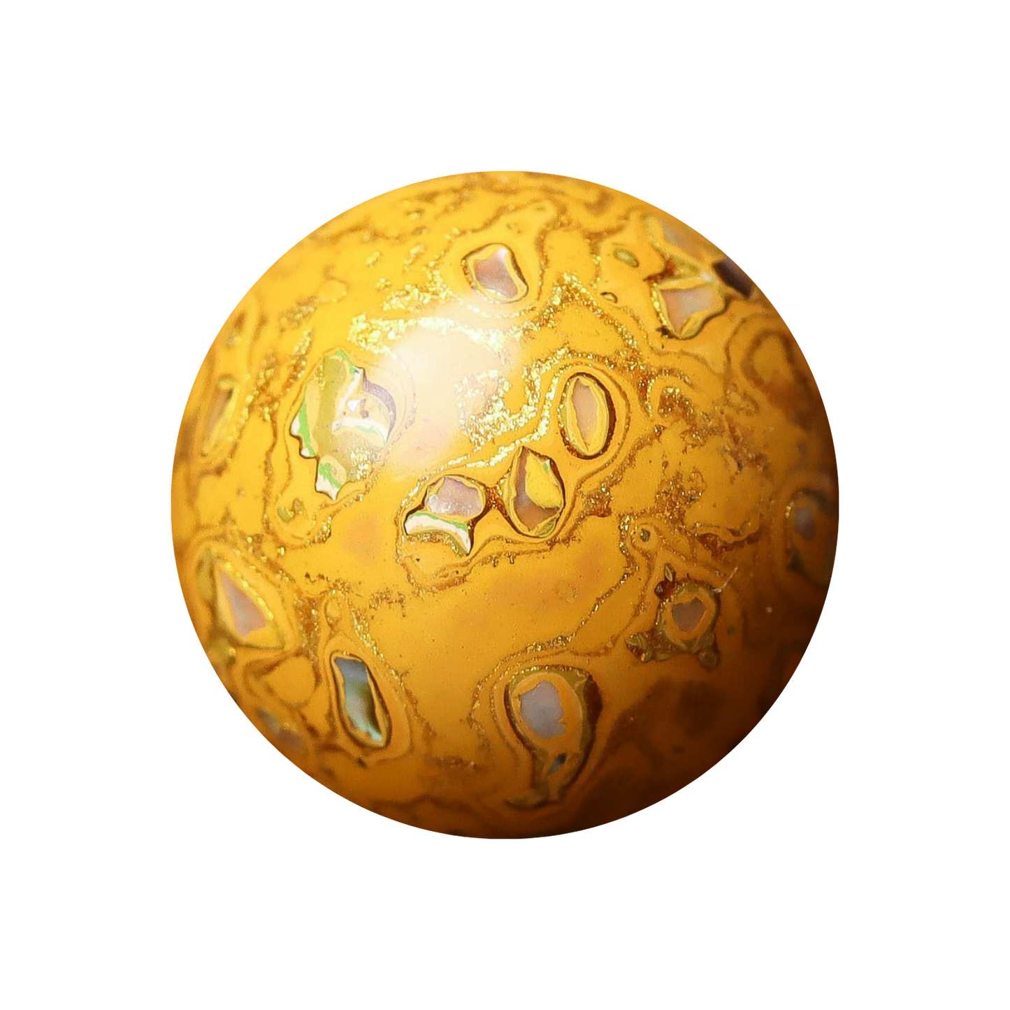 Sheen Gold ritual bead with soft golden matte glow in organic resin_main