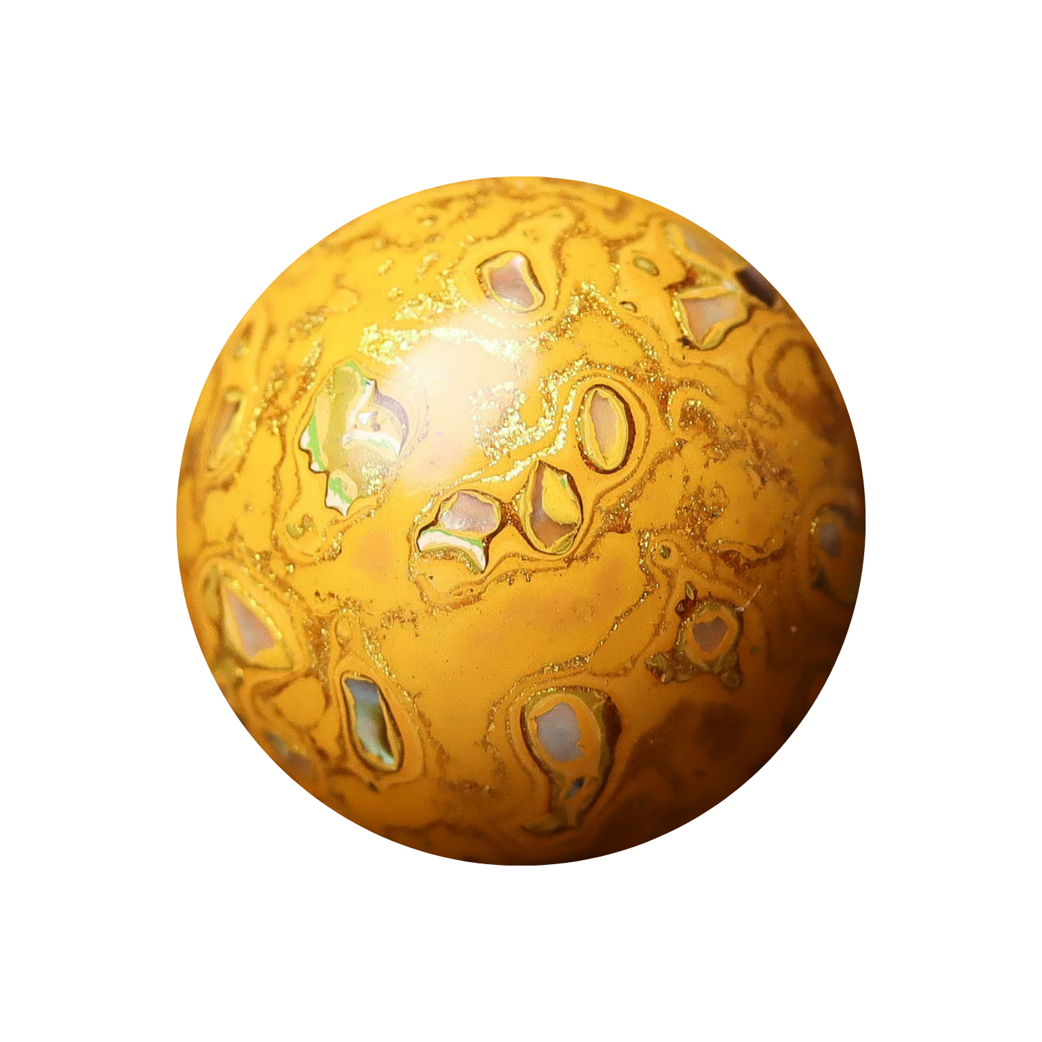 Sheen Gold ritual bead with soft golden matte glow in organic resin_main