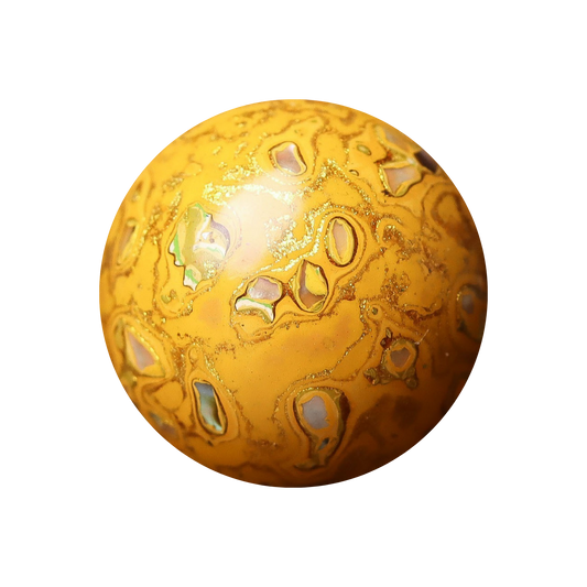 Sheen Gold ritual bead with soft golden matte glow in organic resin_main