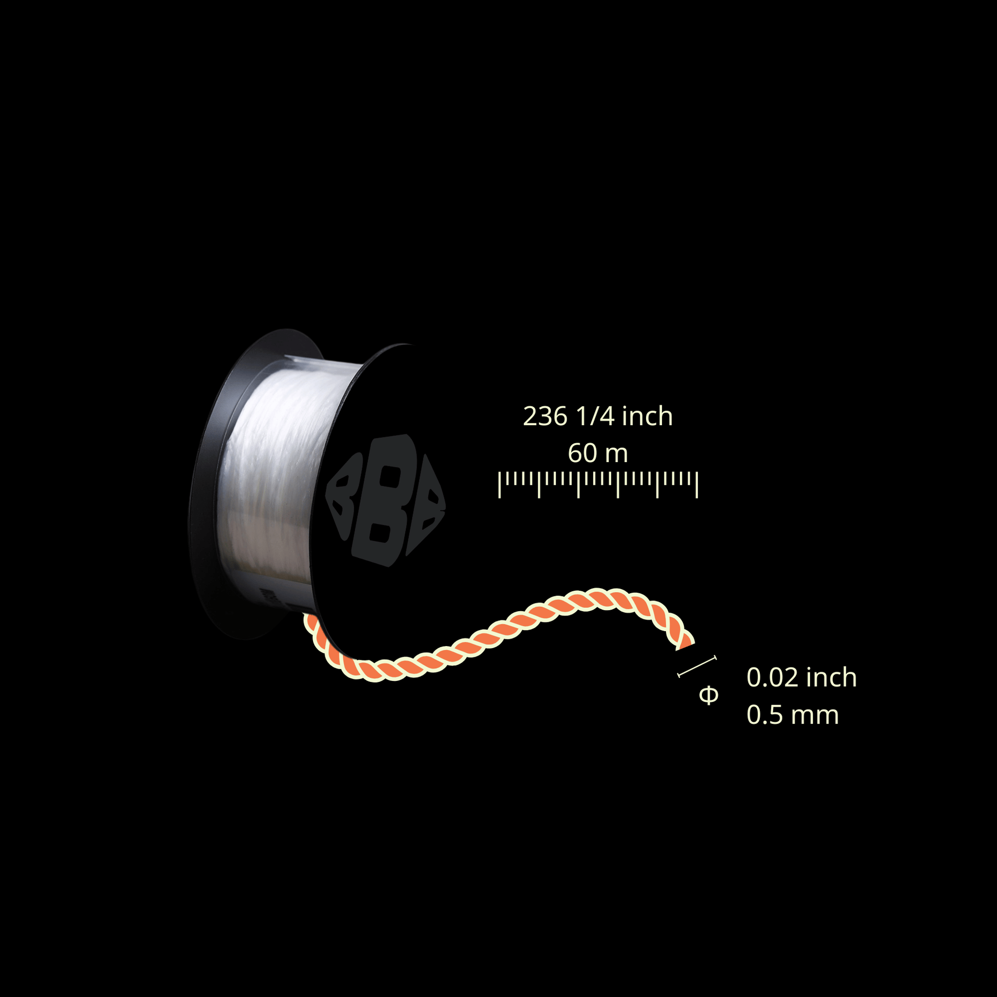 Stretchy transparent beading thread for crystal and ritual jewelry_dimension