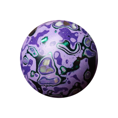 Wisteria Hedge ritual bead in lavender grey with soft glow, hand-polished resin
