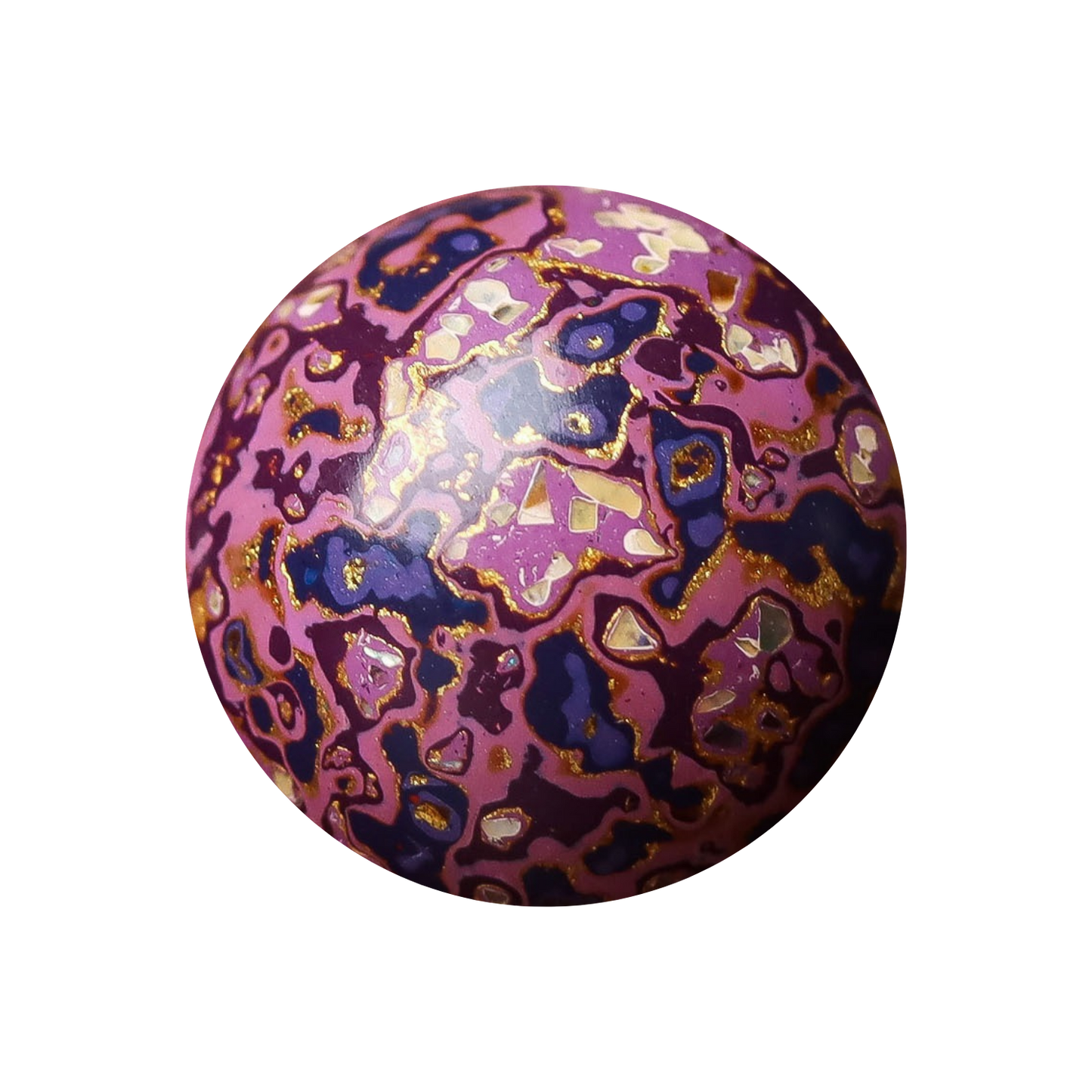 DIY Lacquer Daqi Bead with Mother-of-Pearl Inlay - Amethyst Black