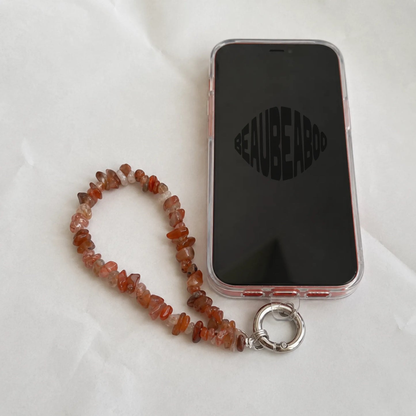 Nanhong Red Agate Chip Phone Charm