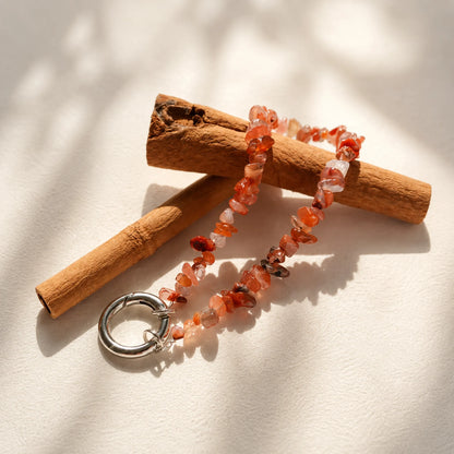 Nanhong Red Agate Chip Phone Charm