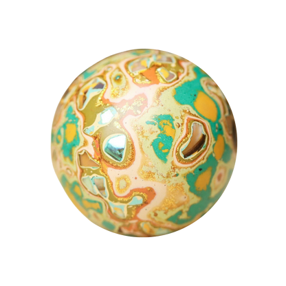 DIY Lacquer Daqi Bead with Mother-of-Pearl Inlay - Mint Parchment