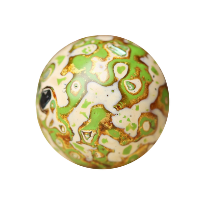 DIY Lacquer Daqi Bead with Mother-of-Pearl Inlay - Pistachio Gold