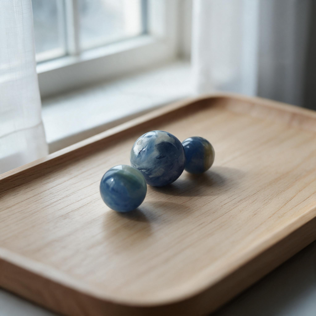 Earth — Collier à perle flottante en cyanite bleue
