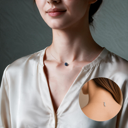 Earth — Collier à perle flottante en cyanite bleue