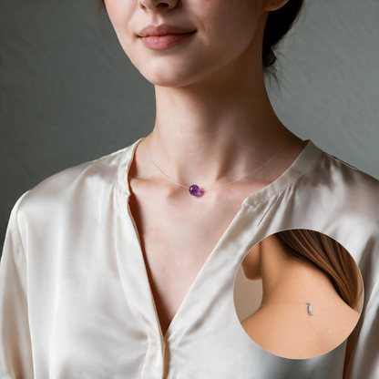 Nebula | Collier à perle flottante en améthyste