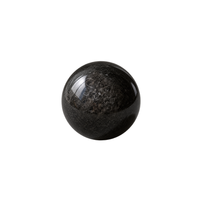Stardust — Collier à perle flottante en obsidienne à reflets argentés