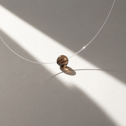Twilight — Collier à perle flottante en quartz fumé