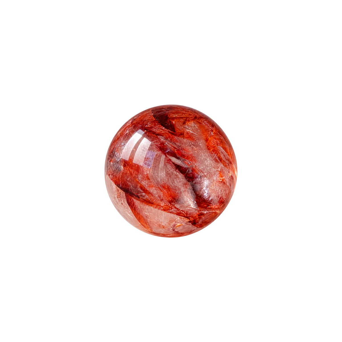 Floating Bead Choker Syrah avec perle de quartz à inclusions rouges