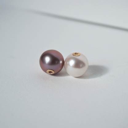 natural freshwater pearl, purple pearl bead, white pearl bead, round pearl for jewelry, lustrous pearl, heirloom jewelry material, pearl DIY accessory, organic pearl bead, long-lasting jewelry component_in_pair